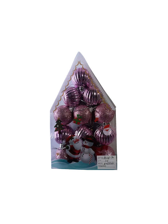 Hanging Ball Ornament Multicolour Set 12pcs