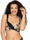 Bikini Sutien Animal Print Negru