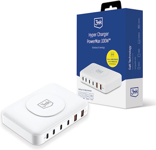 3MK USB-C Universal Laptop Charger 100W 20V 5A with Detachable Power Cable
