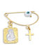 Goldjewels Child Safety Pin made of Gold 9K with Cross