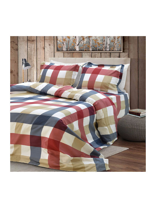 Lino Home Duvet Cover Set Cotton Queen with 2 Pillowcases 220x240 Beige