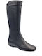 Leather Women's Boots with Zipper Black