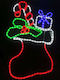 Aca Illuminated Christmas Figure Height 78cm Sock With Present