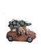 Zaros Weihnachtliche Figur Auto Rosa Höhe 54cm