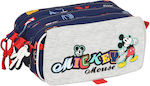 Mickey Mouse Clubhouse Fabric Blue Pencil Case with 2 Compartments