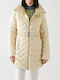 Kurz Damen Puffer Jacke für Winter Weiß