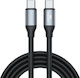 Leewello USB 2.0 Cable USB-C male - USB-C 60W Μαύρο 1.2m