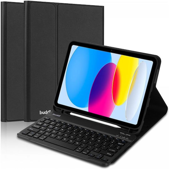 Buddi Zuna Flip Cover με Πληκτρολόγιο στα Αγγλικά US Μαύρη (Universal 10.9")