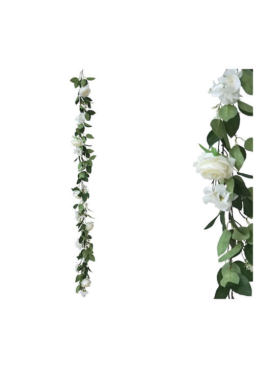 Marhome Hanging Artificial Plant Rose Me White 180cm 1pcs