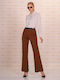 Women's Trousers with Rubber Band Brown