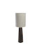 Espiel Ceramic Table Lamp for Socket E14 with White Shade and Gray Base