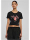 Women's Crop Top Cotton Short Sleeve Black