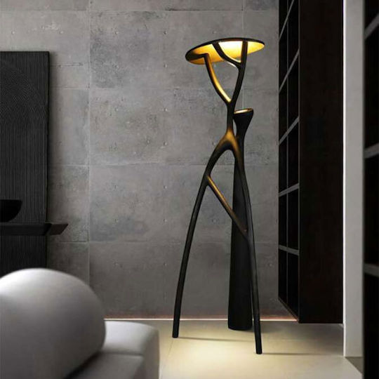 Atman LED Φωτιστικό Δαπέδου Υ187xΜ70εκ. με Θερμό Λευκό Φως Μαύρο