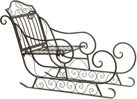 Weihnachtliche Metallisch Figur Schlitten Braun Höhe 78cm