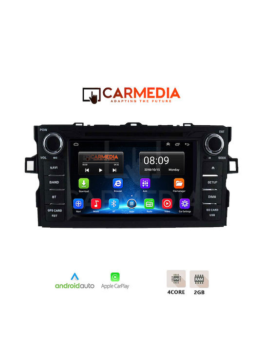 Carmedia Car Audio System for Toyota Auris 2007-2012 (Bluetooth/USB/WiFi/GPS/Apple-Carplay/Android-Auto) with Touch Screen 7"