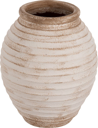 HomeMarkt Διακοσμητικό Βάζο Πήλινο Pydna Μπεζ Φ28xΥ35cm