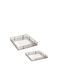Espiel Metallic Square Decorative Tray with Mirror 2pcs