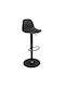 Stools Bar Collapsible with Backrest from Polypropylene Martin Black 2pcs 41x40x79cm