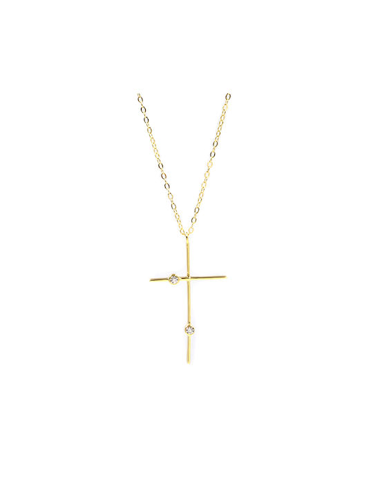 Awear Cross from Gold Plated Silver with Chain