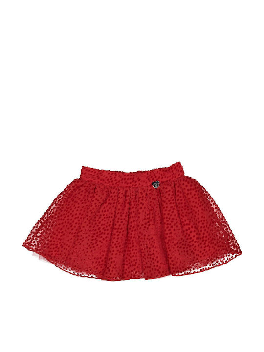 Fustă Pentru Copii Tulle Tulle Cu Buline Roșie