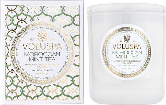 Voluspa Aromatic Candle in Jar with Moroccan Mint Tea Scent 270g 8104-White