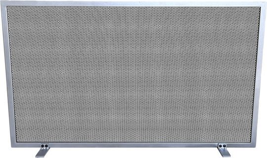 Frans Μεταλλικό Προστατευτικό Τζακιού 80x53cm Ασημί