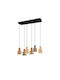Trio Lighting Pendant Light Black Rail for 6 Bulbs E27 85x27x150cm