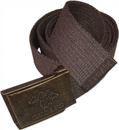 2wolfs Wild Military Strap Belt Brown