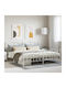 Pat King Size Metalic Alb cu Lamele pentru Saltea 190x200cm
