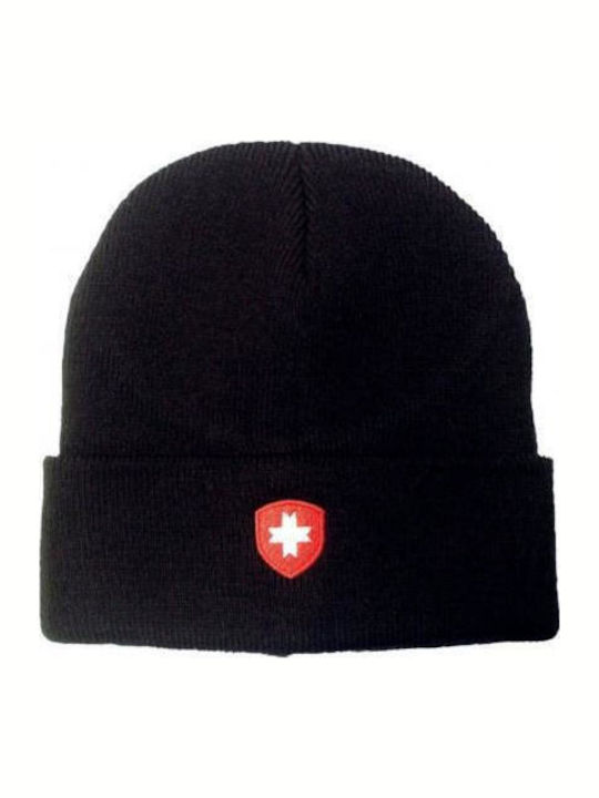 Beanie Unisex Σκούφος Πλεκτός Black/Red
