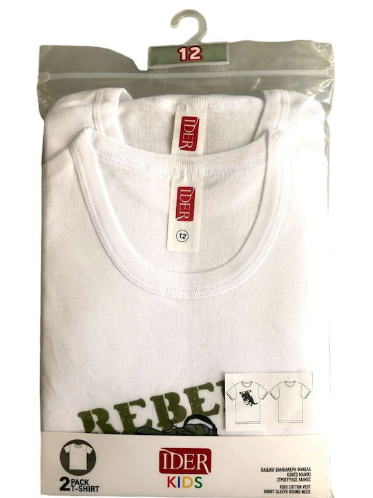 IDER Kids Tank Top Short-sleeved White 1pcs 3250-2P2301