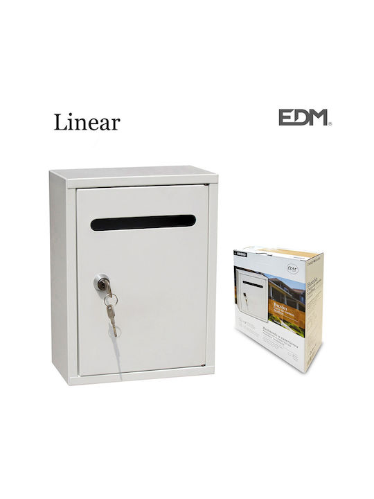 EDM Grupo Außenbereich Briefkasten Metallisch in Weiß Farbe 26x20x7.5cm