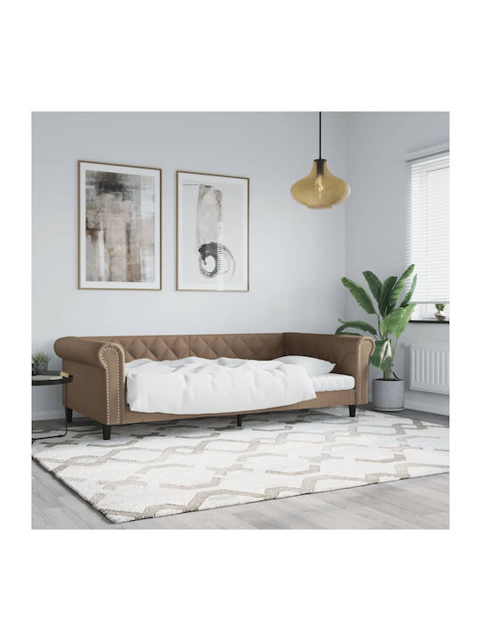 Sofa Bett Einzelbett Mit Kunstleder bezogen Cap...