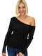 Damen Langarm Pullover Schwarz