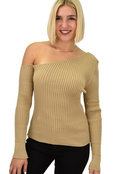 Potre Women's Long Sleeve Sweater Beige