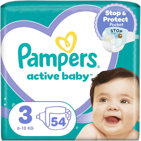 Pampers Tape Diapers Active Baby No. 3 for 6-10kg 54pcs