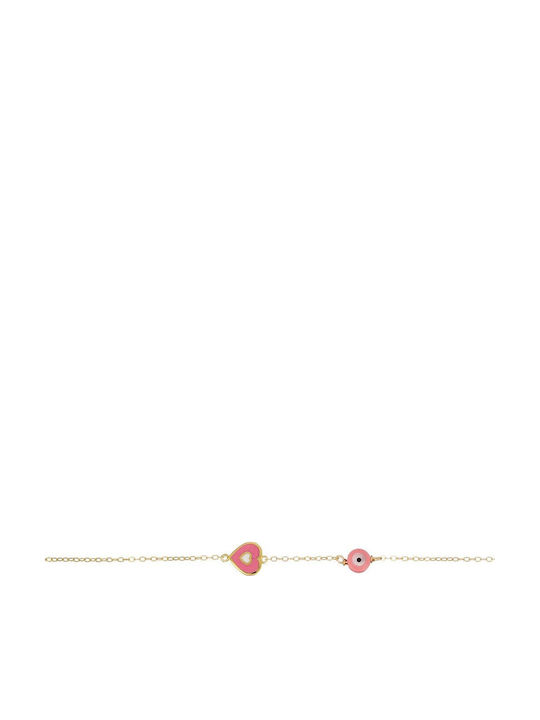 Papoulidis Jewellery Kinderarmband aus Gold 9K mit Herz