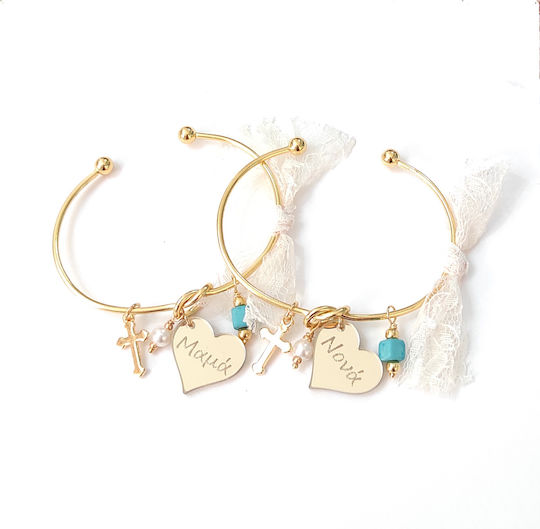 The Art of Beading Christening Charm Handcuff Metal Beige 2 Pieces MARTYRIKA50