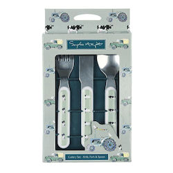 Sophie Allport Baby Cutlery Set made of Melamine Light Blue 3pcs