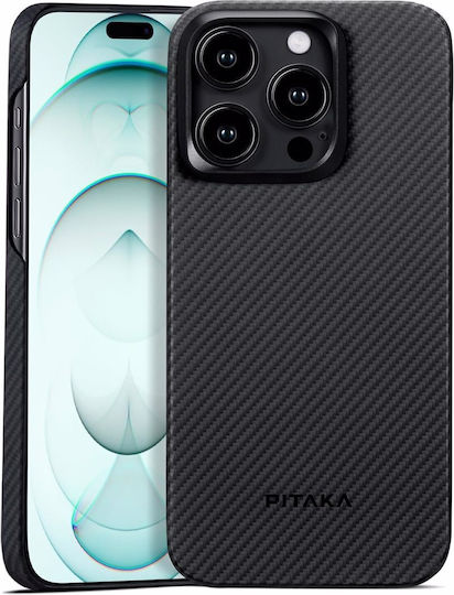 Pitaka Magez Back Cover Aramid Fiber 1.2mm Black (iPhone 15 Pro Max)