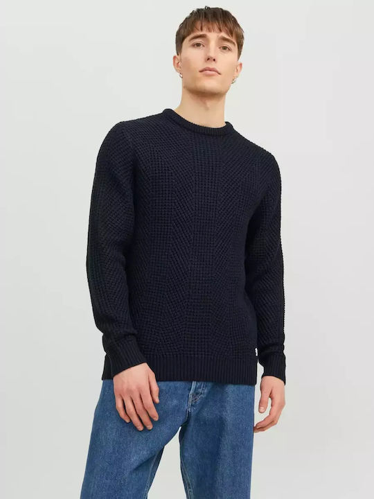 Jack & Jones Ανδρικό Πουλόβερ Μακρυμάνικο Navy Μπλε