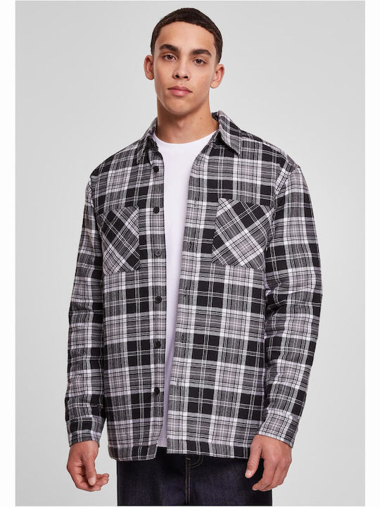 Μακρυμάνικo Overshirt Καρό Μαύρο