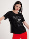 Monari Γυναικείο T-shirt Μαύρο