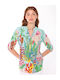 Vilagallo Women's Blouse with 3/4 Sleeve & V Neckline Multicolour