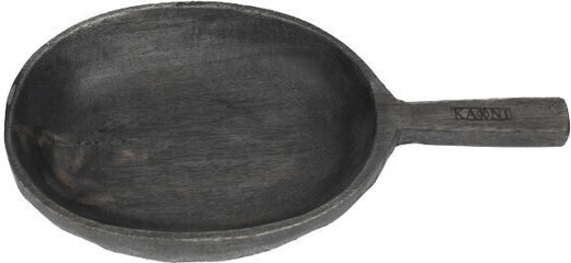 Nakaro Wood Serving Bowl Round Wooden Black with Diameter 28cm