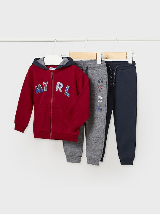 Mayoral Kids Sweatpants Set Red 2pcs