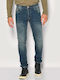 Herren Jeanshose Elastisch Slim Fit Dunkelblau