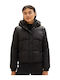 Kurz Damen Puffer Jacke für Winter Schwarz