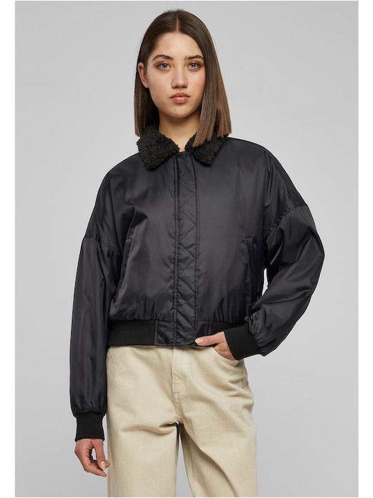 Urban Classics Κοντό Γυναικείο Bomber Jacket Μαύρο