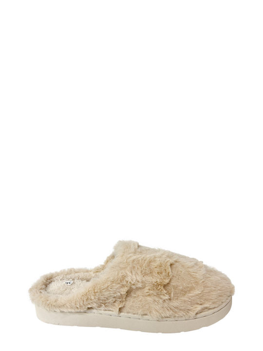 Ligglo Women's Slippers with Fur Beige